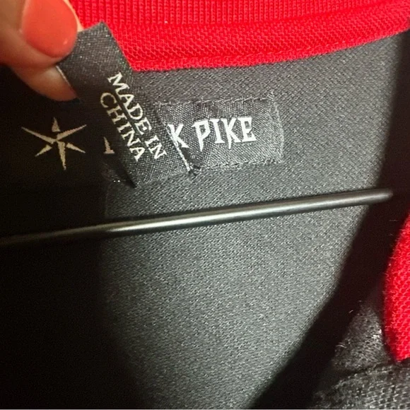 Black Pike Men’s Red Button Jersey XL Shirt Goal Digger Cotton Stars Stripes USA - Picture 12 of 14